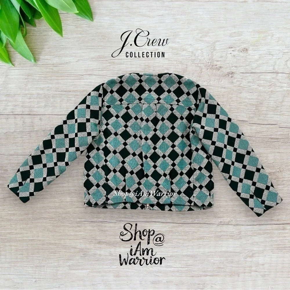 J.Crew Collection NWT Moroccan Tile Jacquard Zip Boxy Jacket *shop@iamwarrior